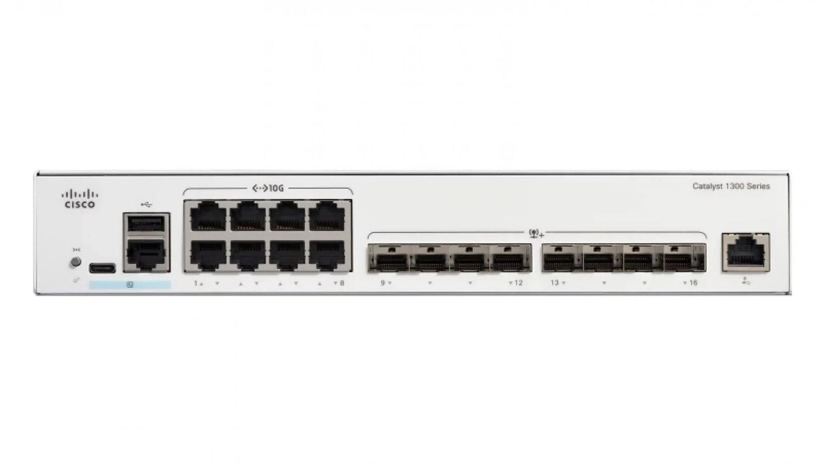 Cisco Catalyst 1300 C1300-16XTS – Switch Managed L2/L3 8 Porte 10G + 8 Uplink SFP+