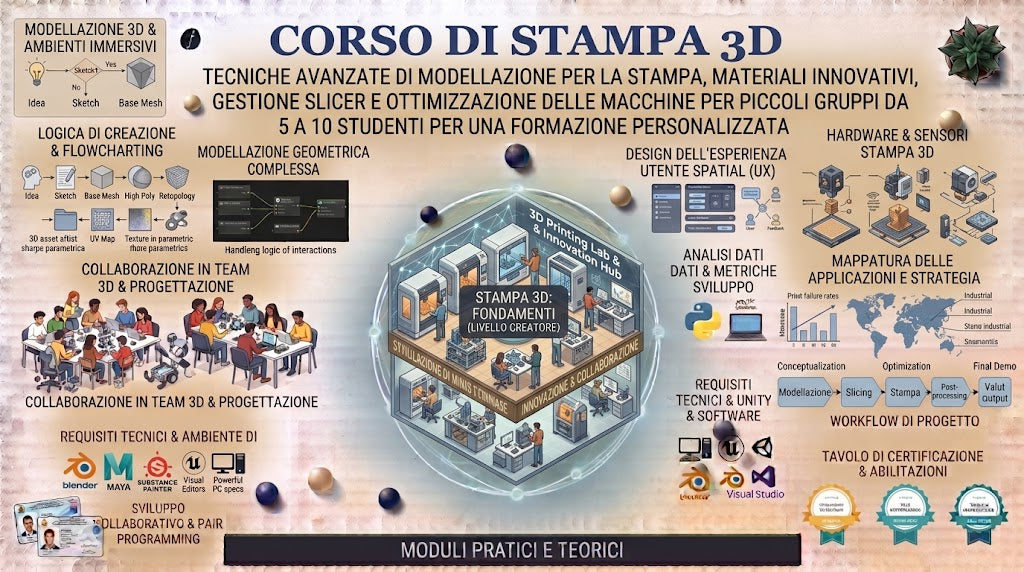 CORSO DI STAMPA 3D DA 5 A 10 STUDENTI