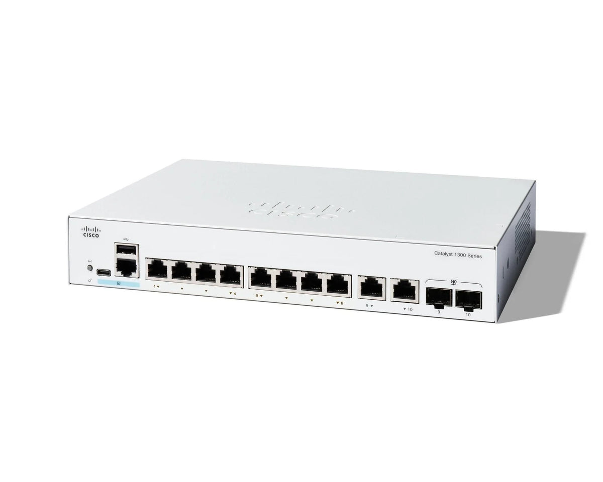 Cisco C1300-8T-E-2G – Switch Catalyst 1300 8 Porte GbE con 2 Uplink Combo RJ45/SFP (Solo Dati)