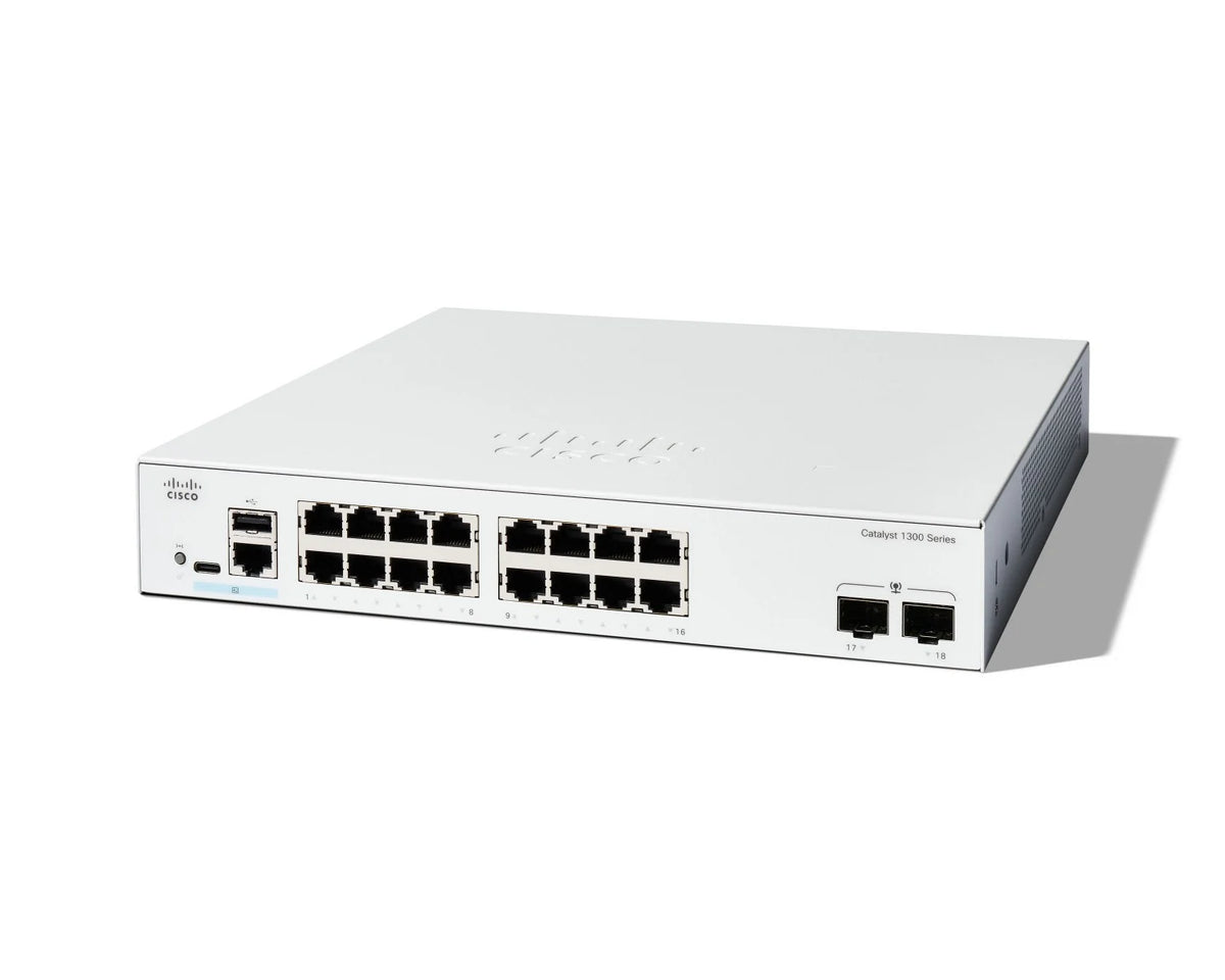 Cisco C1300-16T-2G – Switch Catalyst 1300 16 Porte GbE con 2 Uplink SFP (Solo Dati)