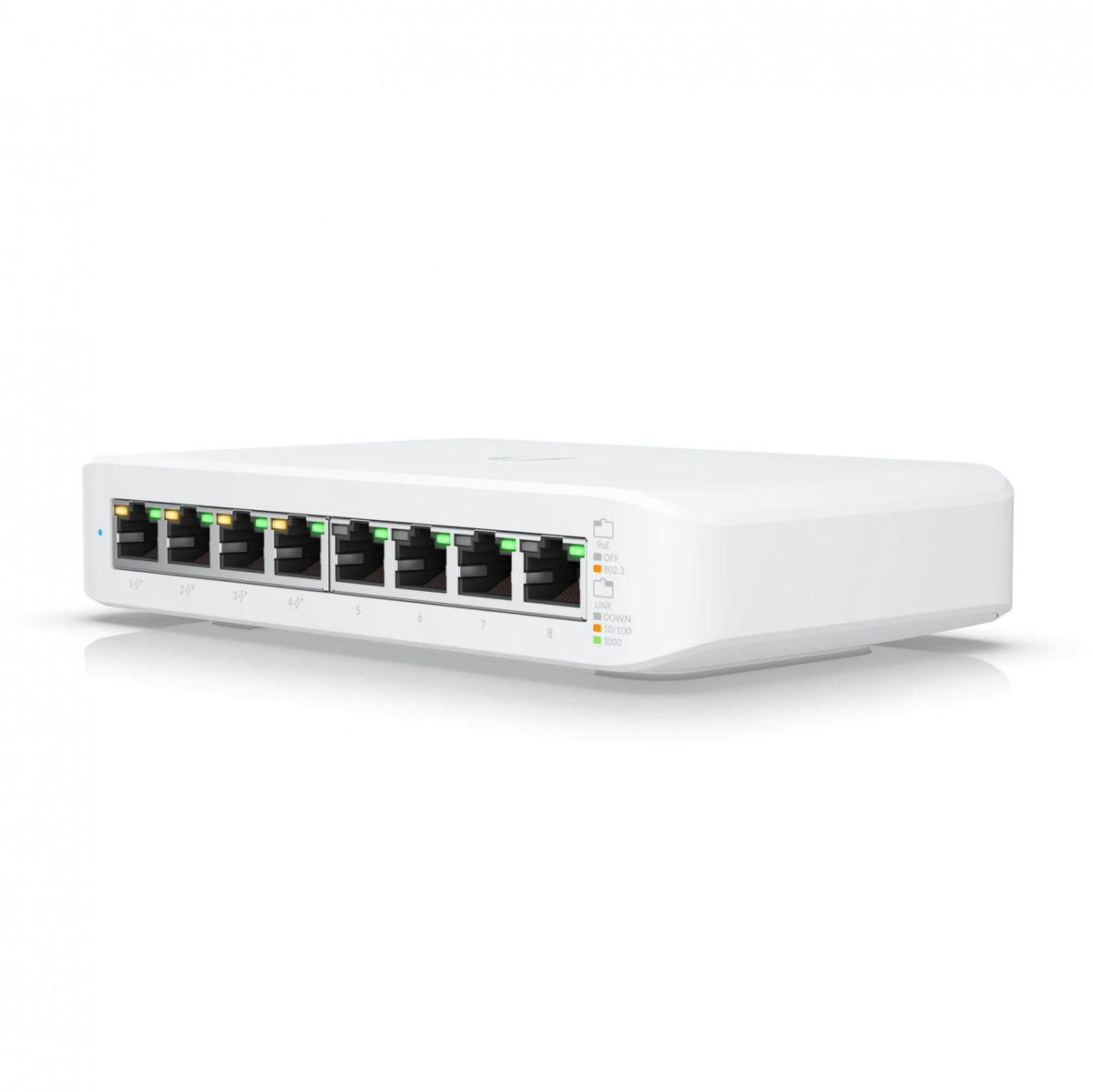 Ubiquiti USW-LITE-8-POE – Switch UniFi Lite 8 PoE Layer 2 con 4 Porte PoE+ e Montaggio a Parete