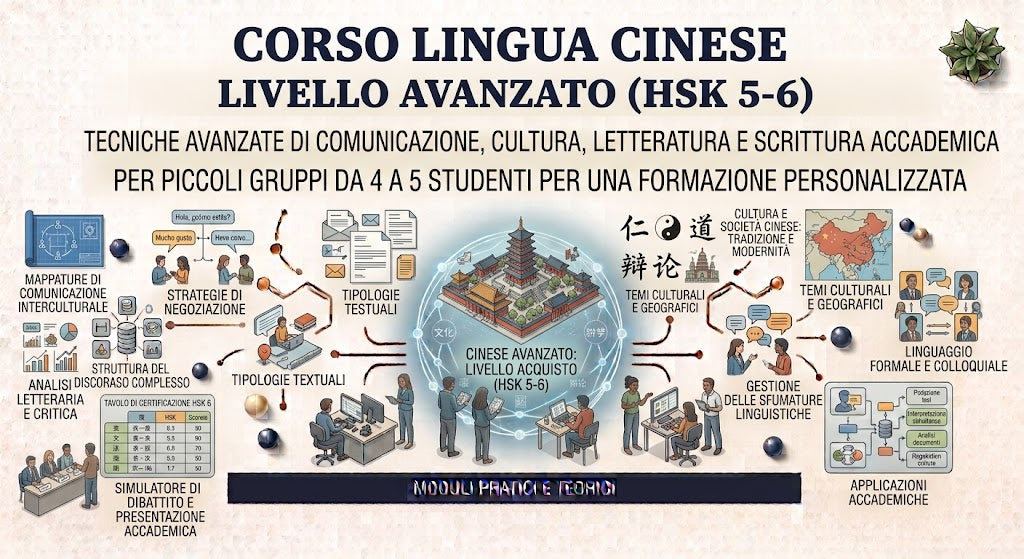 CORSO LINGUA CINESE AVANZATO DA 4 A 5 STUDENTI