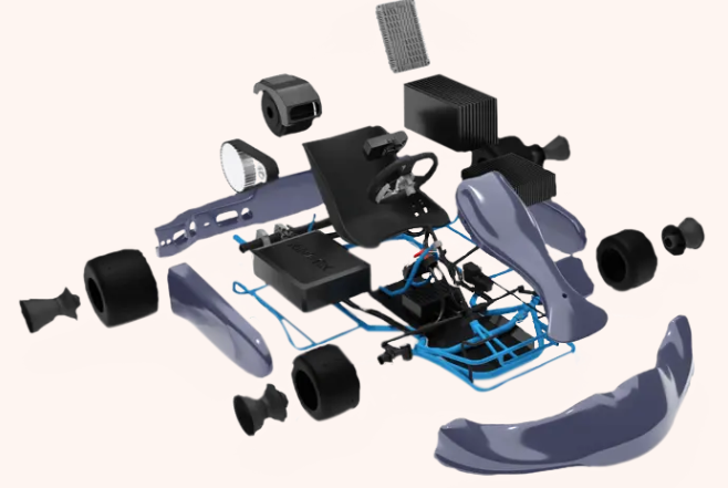 Sistema per lo Studio dell'Auto Elettrica in Kit di Montaggio – Piattaforma per Competizioni Kart