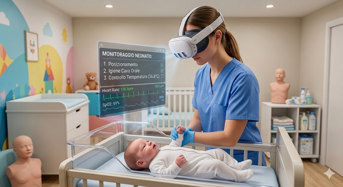 Simulatore per la formazione professionale in VR - Assistente infermieristico / Assistenza all'infanzia