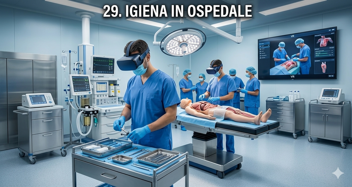 Simulatore per la formazione professionale in VR - Igiene in ambiente ospedaliero e pulizia dei materiali
