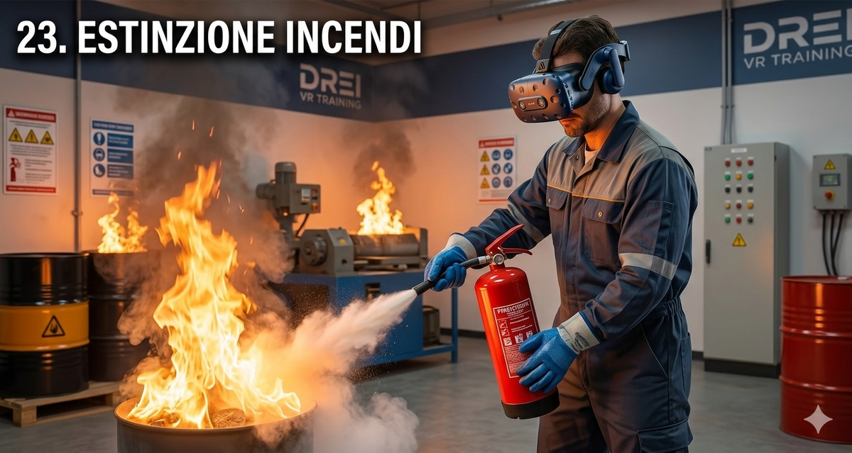 Simulatore per la formazione professionale in VR - Estinzione Incendi.