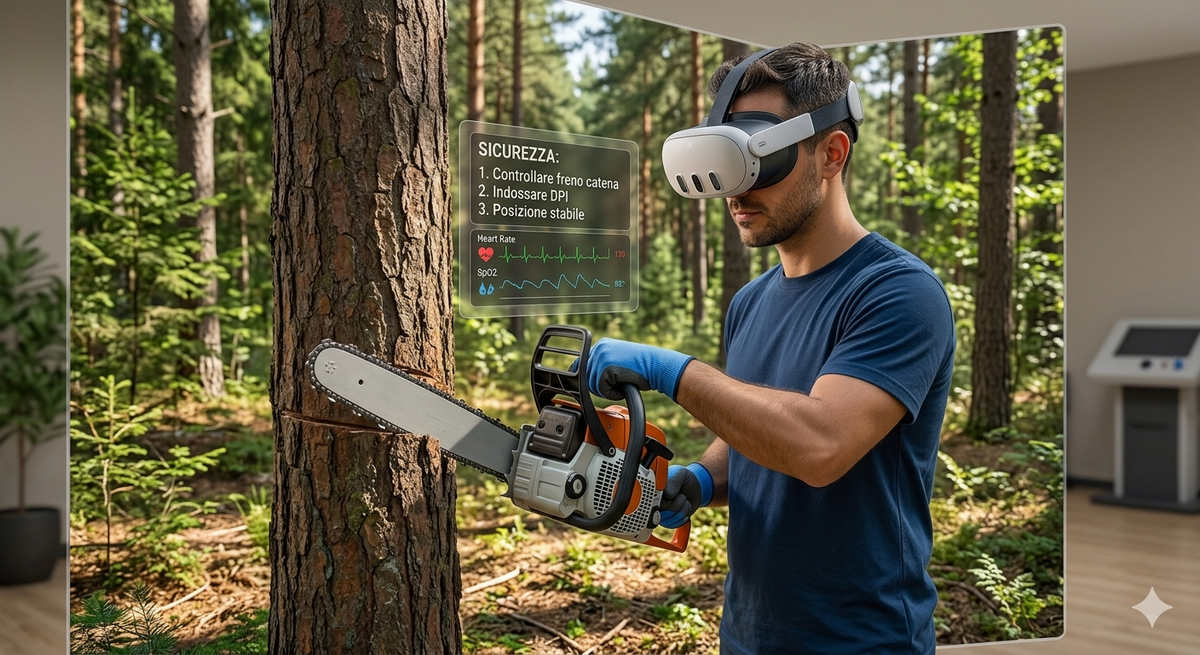 Simulatore per la formazione professionale in VR - Attrezzi da giardinaggio e forestali