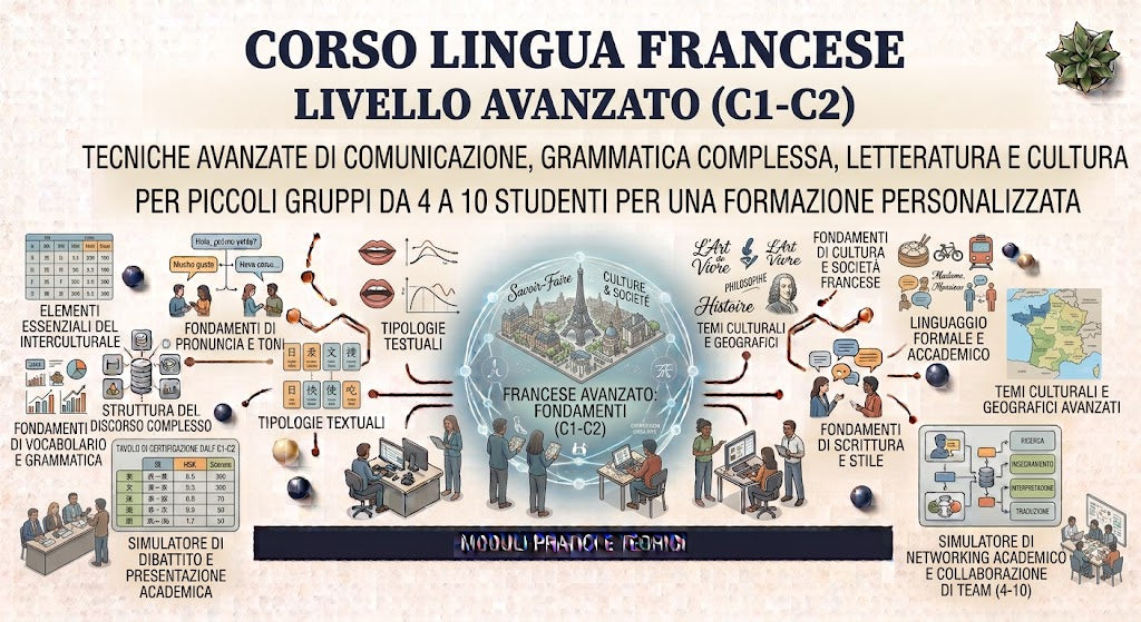 CORSO LINGUA FRANCESE AVANZATO DA 4 A 10 STUDENTI