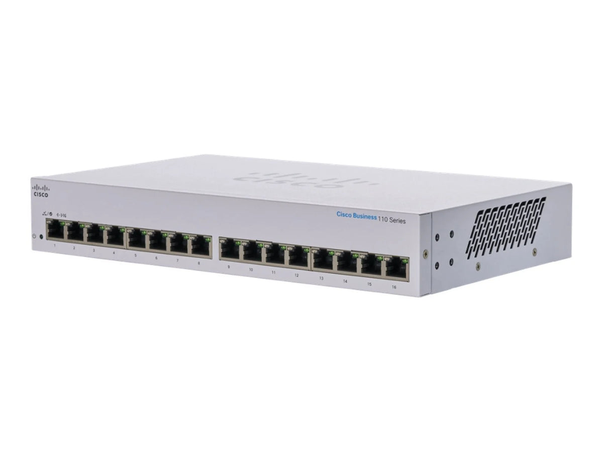 Cisco CBS110-16T-EU – Switch Non Gestito 16 Porte GbE con Montaggio Rack 1U