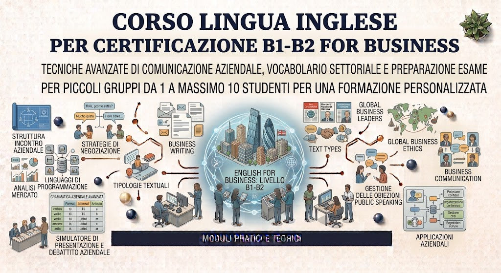 CORSO LINGUA INGLESE PER CERTIFICAZIONE B1-B2 FOR BUSSINESS MASSIMO 10 STUDENTI