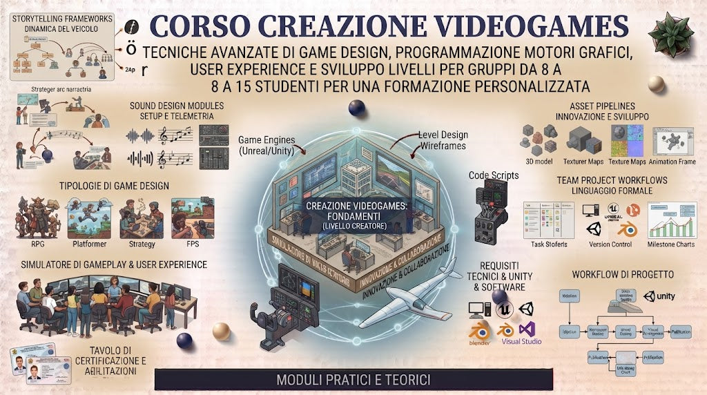 CORSO CREAZIONE VIDEOGAMES DA 8 A 15 STUDENTI
