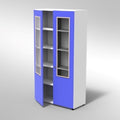 ARMADIO 2 ANTE VETRO 8 RIPIANI PIEDI PLASTICA REGOLABILIFRONTALE COLORE BIANCO, STRUTTURA COLORE BIANCO, FONDO STANDARD COL.STRUTTURA, RIPIANI COLORE BIANCO, PIEDINO REGOLABILE