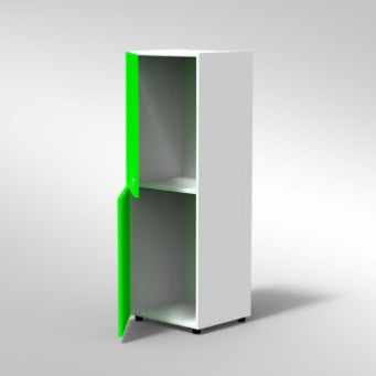 COLONNA 2 ANTE 4 RIPIANI PIEDI PLASTICA REGOLABILIFRONTALE COLORE BLU BALTICO, STRUTTURA COLORE BIANCO, FONDO STANDARD COL.STRUTTURA, RIPIANI COLORE BIANCO, PIEDINO REGOLABILE