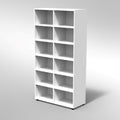 ARMADIO A GIORNO 10 RIPIANI REG. PIEDI PLASTICA REGOLABILISTRUTTURA COLORE BIANCO, FONDO STANDARD COL.STRUTTURA, RIPIANI COLORE BIANCO, PIEDINO REGOLABILE
