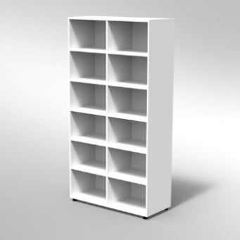 ARMADIO A GIORNO 10 RIPIANI REG. PIEDI PLASTICA REGOLABILISTRUTTURA COLORE BIANCO, FONDO STANDARD COL.STRUTTURA, RIPIANI COLORE BIANCO, PIEDINO REGOLABILE