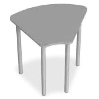 MEZZO ARCO C/PIEDI DIA.60 IN ACCIAIO PIANO NOBILITATO SP.25PIANO COLORE BLU BALTICO, GAMBE ACCIAIO COLORE ALLUMINIO, RAGGIO PIANO 44MM, GRADAZIONE 6 H.76CM, CON GOMMINI REGOLABILI