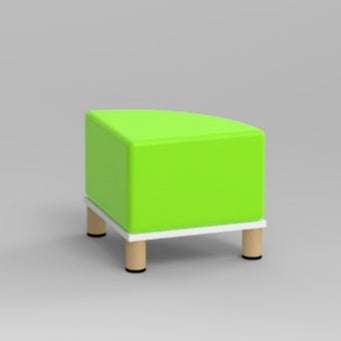 COMPOSIZIONE PER MORBIDO AD ANGOLO CON PIEDI IN LEGNOBASE COLORE BIANCO, CUSCINO COLORE BLU