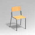 SEDIA SOVRAPPONIBILE SEDUTA E SPALLIERA PORTAZAINO IN FAGGIO TUBO D22 GRADAZIONE 6^ - H.46 CMFAGGIO VERNICIATO NATURALE, STRUTTURA METALLICA COLORE NERO