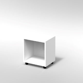 CUBETTO MODULO 1 VANO VERTICALE PIEDI PLASTICA REGOLABILISTRUTTURA COLORE BIANCO, PIEDINO REGOLABILE