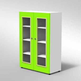 ARMADIO 2 ANTE VETRO 3 RIPIANI PIEDI PLASTICA REGOLABILIFRONTALE COLORE BLU BALTICO, STRUTTURA COLORE BIANCO, FONDO STANDARD COL.STRUTTURA, RIPIANI COLORE BIANCO, PIEDINO REGOLABILE