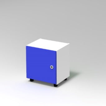 CUBETTO MODULO 1 VANO VERTICALE CON ANTA CON PIEDI PLASTICA REGOLABILI., FRONTALE COLORE BIANCO, STRUTTURA COLORE BIANCO, FONDO RETROFINITO BIANCO, PIEDINO REGOLABILE