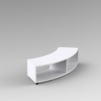 MODULO CURVO A GIORNO 2 VANI PIEDI PLASTICA REGOLABILISTRUTTURA COLORE BIANCO, RIPIANI COLORE BIANCO, PIEDINO REGOLABILE