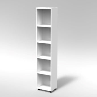 CUBETTO MODULO 5 VANI VERTICALE PIEDI PLASTICA REGOLABILISTRUTTURA COLORE BIANCO, PIEDINO REGOLABILE