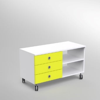 MODULO CASSETTIERA SU RUOTE 3 CASSETTI