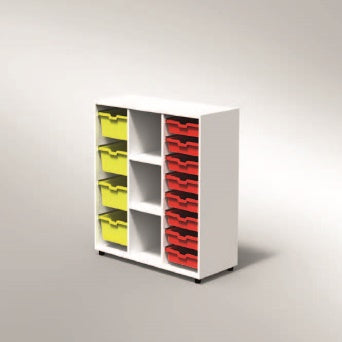 ARMADIO 4 CASS. GRANDI 8 CASS. PICCOLI 2 RIPIANI PIEDI PLASTICA REGOLABILISTRUTTURA COLORE BIANCO, FONDO STANDARD COL.STRUTTURA, RIPIANI COLORE BIANCO, PIEDINO REGOLABILE