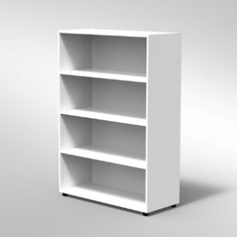 ARMADIO A GIORNO 3 RIPIANI PIEDI PLASTICA REGOLABILISTRUTTURA COLORE BIANCO, FONDO STANDARD COL.STRUTTURA, RIPIANI COLORE BIANCO, PIEDINO REGOLABILE