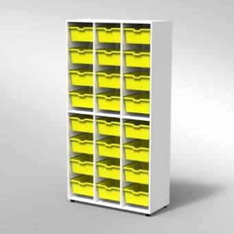 ARMADIO 24 CASSETTI GRANDI PIEDI PLASTICA REGOLABILISTRUTTURA COLORE BIANCO, FONDO STANDARD COL.STRUTTURA, RIPIANI COLORE BIANCO, PIEDINO REGOLABILE