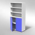 ARMADIO 3 VANI E 2 ANTINE BASSE PIEDI PLASTICA REGOLABILIFRONTALE COLORE BLU BALTICO, STRUTTURA COLORE BIANCO, FONDO STANDARD COL.STRUTTURA, RIPIANI COLORE BIANCO, PIEDINO REGOLABILE