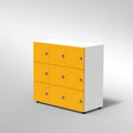 ARMADIO 9 ANTE PIEDI PLASTICA REGOLABILIFRONTALE COLORE BIANCO, STRUTTURA COLORE BIANCO, FONDO STANDARD COL.STRUTTURA, RIPIANI COLORE BIANCO, PIEDINO REGOLABILE