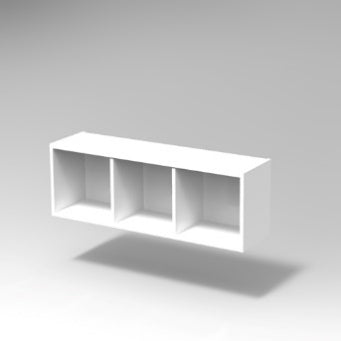 CUBETTO PENSILE MODULO 3 VANI ORIZZONTALE SOSPESOSTRUTTURA COLORE BIANCO, SOSPESO