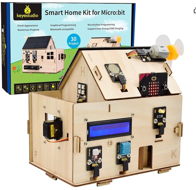 KEYESTUDIO BBC Micro:bit IoT Smart Home Starter Kit per Microbit V2 con 13 progetti PDF tutorial, codice e Python programmabili per BBC Micro Bit  10PZ