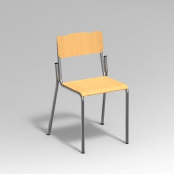 SEDIA SOVRAPPONIBILE SEDUTA E SPALLIERA PORTAZAINO IN FAGGIO TUBO D22 GRADAZIONE 5^ - H.43 CMFAGGIO VERNICIATO NATURALE, STRUTTURA METALLICA COLORE ALLUMINIO