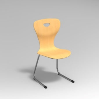 SEDIA SU SLITTA SCOCCA IN MULTISTRATO DI FAGGIO GRADAZIONE 5^ - H.43 CMFAGGIO VERNICIATO NATURALE, STRUTTURA METALLICA COLORE ALLUMINIO