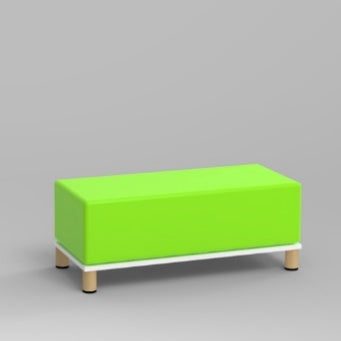 COMPOSIZIONE PER MORBIDO DIRITTO CON PIEDI IN LEGNOBASE COLORE BIANCO, CUSCINO COLORE VERDE MELA