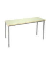 TAVOLO STRUTT.FISSA PIANO CONGL.SP.20 BORDO MASSELLOPIANO COLORE AVORIO, STRUTTURA METALLICA COLORE ALLUMINIO, GRADAZIONE 6 H.76CM, 4 PUNTI DI FISSAGGIO, CON GOMMINI STANDARD, TRAVERSE MM 40X20