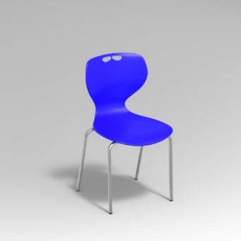 SEDIA A 4 GAMBE MODELLO ADRIA SCOCCA IN POLIPROPILENE GRADAZIONE 5^ - H.43 CMPOLIPROPILENE COLORE BLU, STRUTTURA METALLICA COLORE ALLUMINIO