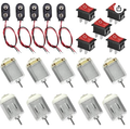 RUNCCI-YUN 10pcs mini motori elettrici DC 130 1,5-6V + 5 pcs Connettore Clip per Batteria 9V+5pz Interruttore a bilanciere per barche 5PZ