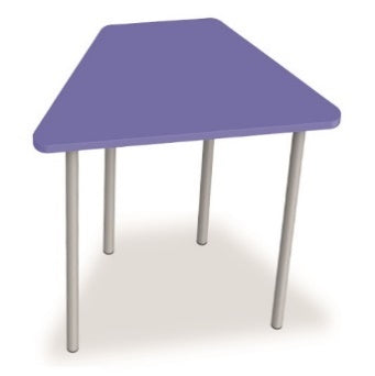 TRAPEZIO C/PIEDI DIA.60 IN ACCIAIO PIANO NOBILITATO SP.25PIANO COLORE BLU BALTICO, GAMBE ACCIAIO COLORE ALLUMINIO, RAGGIO PIANO 44MM, GRADAZIONE 6 H.76CM, CON GOMMINI REGOLABILI