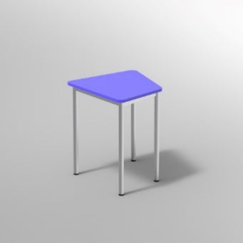 TETRAGONO C/PIEDI DIA.60 IN ACCIAIO PIANO NOBILITATO SP.25PIANO COLORE VERDE, GAMBE ACCIAIO COLORE ALLUMINIO, RAGGIO PIANO 44MM, GRADAZIONE 5 H.71CM, CON GOMMINI REGOLABILI