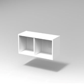 CUBETTO PENSILE MODULO 2 VANI ORIZZONTALE SOSPESOSTRUTTURA COLORE BIANCO, SOSPESO