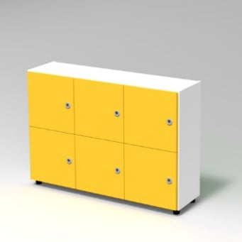 CUBETTO MODULO 3x2 VANI ORIZZONTALE CON ANTE CON PIEDI PLASTICA REGOLABILI., FRONTALE COLORE BLU BALTICO, STRUTTURA COLORE BIANCO, PIEDINO REGOLABILE