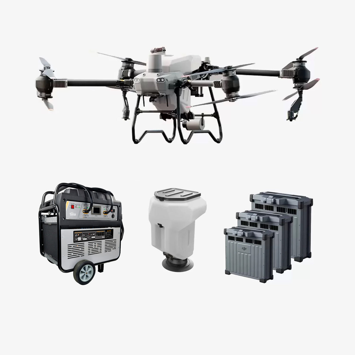 DJI Agras T50 – Kit Completo con 3 Batterie TB1560, Caricatore C10000, Spreading System e Assistenza Platinum