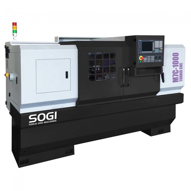 tornio cnc ad autoapprendimento 540 x 1000 sogi M7C-1000 - controllo numerico siemens 808d - pb 82 mm