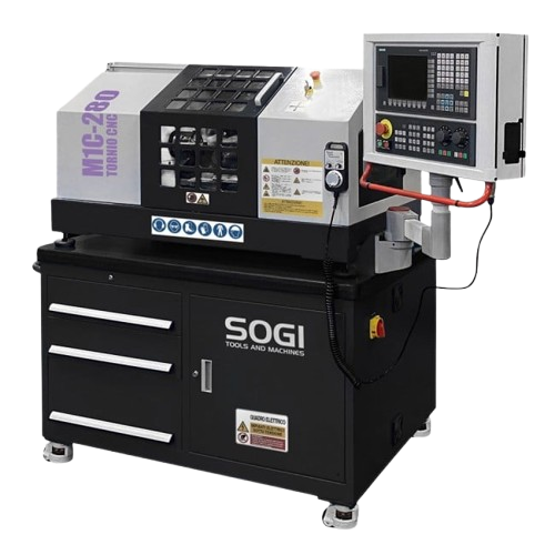 tornio cnc per didattica sogi M1C-280 - 200 x 280 mm - controllo numerico siemens 808da